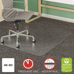 Deflect-o - 60" Long x 46" Wide, Chair Mat - Rectangular, Beveled Edge Style - Eagle Tool & Supply