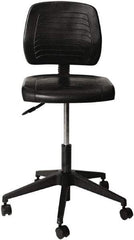 ALERA - 25 Inch Wide x 25 Inch Deep x 44 Inch High, Swivel Base, Workbench Stool - Polyurethane Seat, Black - Eagle Tool & Supply