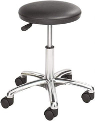 Safco - 19 Inch Wide x 19-1/4 Inch Deep x 21 Inch High, Swivel Base, Lab Stool - Vinyl Seat, Black - Eagle Tool & Supply