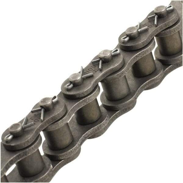 Tritan - 1" Pitch, ANSI 80, Cottered Single Strand Roller Chain - Chain No. 80C, 12,747 Lb. Capacity, 100 Ft. Long, 5/8" Roller Diam, 0.62" Roller Width - Eagle Tool & Supply
