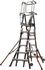 Little Giant Ladder - 6 Steps, 10' 7"' High, Type IAA Rating, Fiberglass Step Ladder - 375 Lb Load Capacity, 42" Base Width - Eagle Tool & Supply