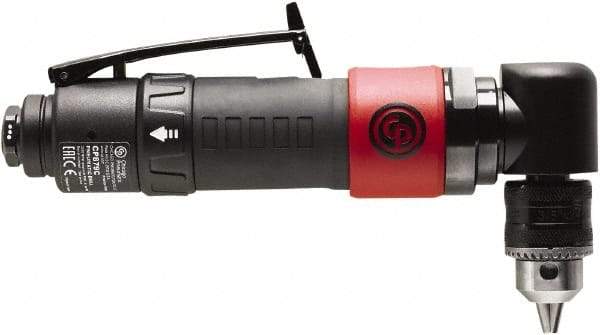 Chicago Pneumatic - 3/8" Reversible Keyed Chuck - Right Angle Handle, 2,000 RPM, 0.3 hp, 90 psi - Eagle Tool & Supply