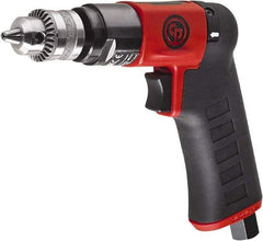 Chicago Pneumatic - 1/4" Reversible Keyed Chuck - Pistol Grip Handle, 2,800 RPM, 0.3 hp, 90 psi - Eagle Tool & Supply