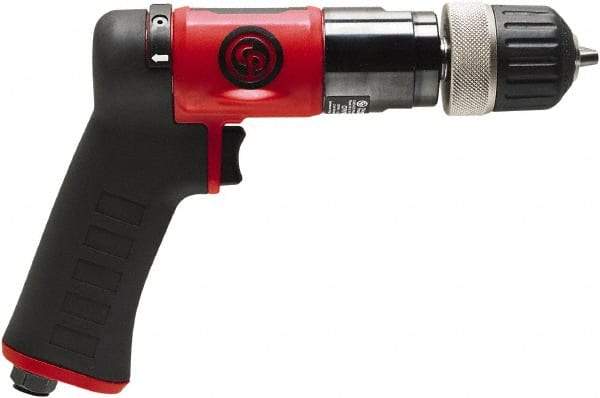 Chicago Pneumatic - 3/8" Reversible Keyless Chuck - Pistol Grip Handle, 2,100 RPM, 0.5 hp, 90 psi - Eagle Tool & Supply