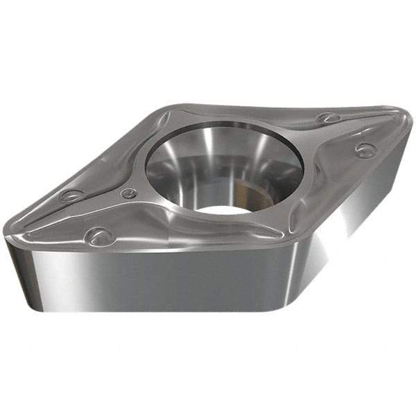 Iscar - DCMT2-1 PF Grade IC830 Carbide Turning Insert - TiAlN/AlTiN/TiN Finish, 55° Diamond, 6.35mm Inscr Circle, 2.38mm Thick, 0.4mm Corner Radius - Eagle Tool & Supply