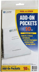 C-LINE - 10 Piece Clear Self-Adhesive Pockets - 11" High x 8" Wide - Eagle Tool & Supply