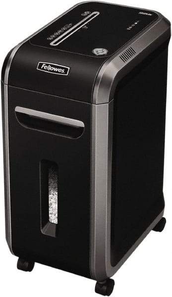 FELLOWES - 5/64 x 9/16" Strip, 12 Sheet Mirco Cut Paper Micro Cut Shredder - 17-5/16" Long x 11-7/16" Wide x 23-3/16" High, Level 5 Security, 9 Gal Wastebasket - Eagle Tool & Supply