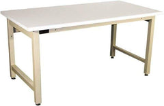 Proline - 60 Wide x 30" Deep x 36" High, Plastic Laminate Workbench - Adjustable Height Legs, Beige - Eagle Tool & Supply