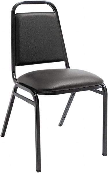 ALERA - Vinyl Black Stacking Chair - Black Frame, 15" Wide x 20-1/2" Deep x 32" High - Eagle Tool & Supply