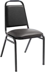 ALERA - Vinyl Black Stacking Chair - Black Frame, 15" Wide x 20-1/2" Deep x 32" High - Eagle Tool & Supply