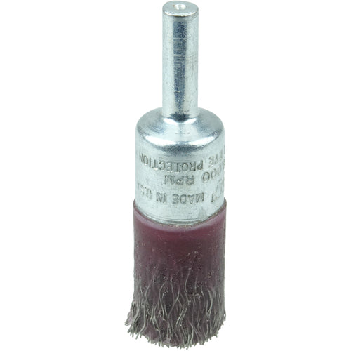 1/2″ Polyflex Encapsulated Crimped Wire End Brush, .0104″ Steel Fill, 1/4″ Stem - Eagle Tool & Supply