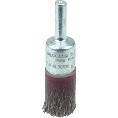 1/2″ Polyflex Encapsulated Crimped Wire End Brush, .0104″ Steel Fill, 1/4″ Stem - Eagle Tool & Supply