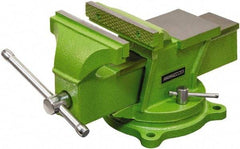 OEM Tools - 6" Jaw Width, 6" Opening Capacity, 2-19/32" Throat Depth, Cast Iron Swivel Bench Vise - Bolt Down Base Attachment - Eagle Tool & Supply