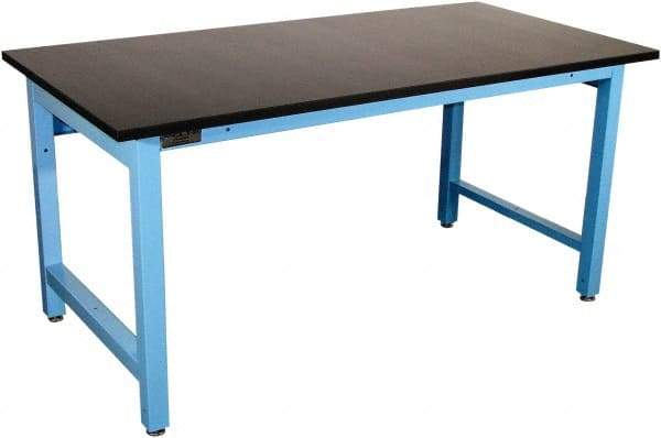 Proline - 72 Wide x 30" Deep x 36" High, Epoxy Resin Workbench - Adjustable Height Legs, Blue - Eagle Tool & Supply