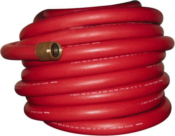 Dixon Valve & Coupling - 3/4" ID, 800 Working psi, Red EPDM Fire Hose - Male x Female NST (NH) Ends, 100' Long, 2,400 Burst psi - Eagle Tool & Supply