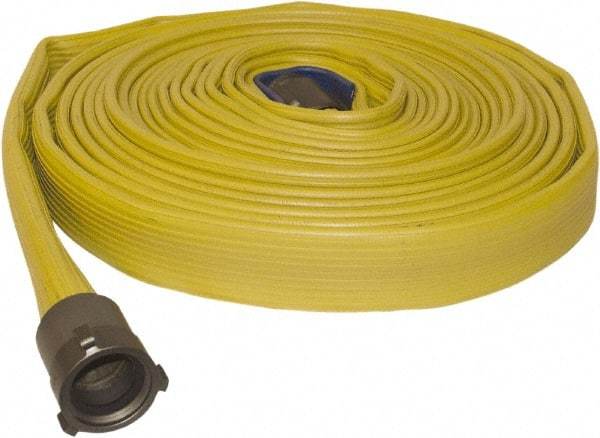 Dixon Valve & Coupling - 1-1/2" ID, 225 Working psi, White Polyester Fire Hose - Male x Female NST (NH) Ends, 50' Long, 675 Burst psi - Eagle Tool & Supply