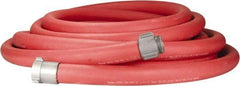 Dixon Valve & Coupling - 1-1/2" ID, 225 Working psi, Red Polyester/Rubber Fire Hose, Single Jacket - Male x Female NST (NH) Ends, 50' Long, 675 Burst psi - Eagle Tool & Supply