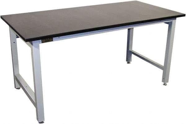 Proline - 72 Wide x 30" Deep x 36" High, Epoxy Resin Workbench - Adjustable Height Legs, Gray - Eagle Tool & Supply