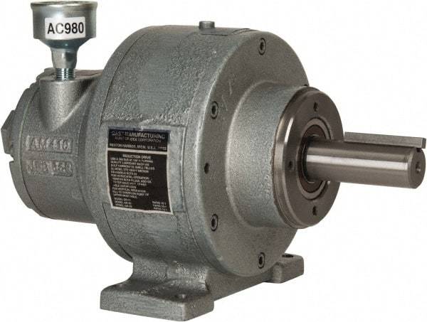 Gast - 1-1/2 hp Reversible Face/Foot Air Actuated Motor - 10:1 Gear Ratio, 300 Max RPM, 11.56" OAL, 1" Shaft Diam - Eagle Tool & Supply