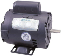 Leeson - 1/4 Max hp, 1,725 Max RPM, Electric AC DC Motor - 115, 208, 230 V Input, Single Phase, 48 Frame - Eagle Tool & Supply