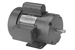 Leeson - 1-1/2 Max hp, 3,450 Max RPM, Electric AC DC Motor - 115, 208, 230 V Input, Single Phase, 56 Frame - Eagle Tool & Supply