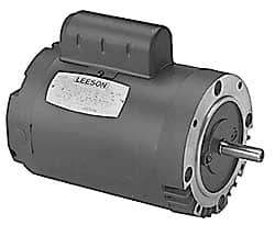 Leeson - 2 Max hp, 1,740 Max RPM, Electric AC DC Motor - 115, 230 V Input, Single Phase, 145TC Frame - Eagle Tool & Supply