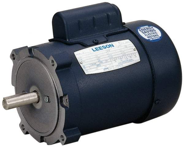 Leeson - 1 Max hp, 1,725 Max RPM, Electric AC DC Motor - 115, 208, 230 V Input, Single Phase, 56C Frame - Eagle Tool & Supply