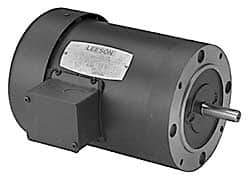 Leeson - 1/3 Max hp, 1,725 Max RPM, Electric AC DC Motor - 208-230/460 V Input, Three Phase, 56C Frame - Eagle Tool & Supply