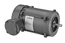 Leeson - 3/4 Max hp, 1,725 Max RPM, Electric AC DC Motor - 115, 208, 230 V Input, Single Phase, 56H Frame - Eagle Tool & Supply