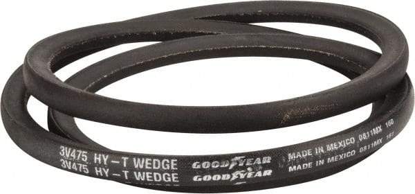 Continental ContiTech - Section 3V, 48" Outside Length, V-Belt - Fiber Reinforced Wingprene Rubber, HY-T Wedge MatchmakerEnvelope, No. 3V475 - Eagle Tool & Supply