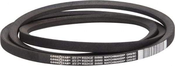 Continental ContiTech - Section 5V, 95" Outside Length, V-Belt - Fiber Reinforced Wingprene Rubber, HY-T Wedge MatchmakerEnvelope, No. 5V950 - Eagle Tool & Supply