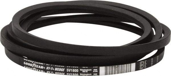 Continental ContiTech - Section 5V, 180" Outside Length, V-Belt - Fiber Reinforced Wingprene Rubber, HY-T Wedge MatchmakerEnvelope, No. 5V1800 - Eagle Tool & Supply