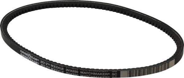 Continental ContiTech - Section 3VX, 25" Outside Length, V-Belt - Fiber Reinforced Wingprene Rubber, HY-T Wedge Matchmaker Cogged, No. 3VX250 - Eagle Tool & Supply