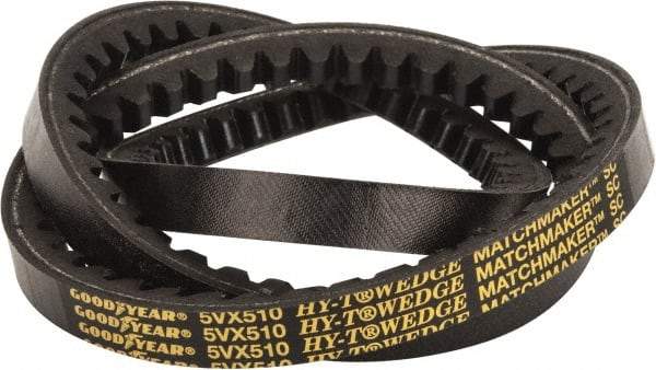 Continental ContiTech - Section 5VX, 51" Outside Length, V-Belt - Fiber Reinforced Wingprene Rubber, HY-T Wedge Matchmaker Cogged, No. 5VX510 - Eagle Tool & Supply