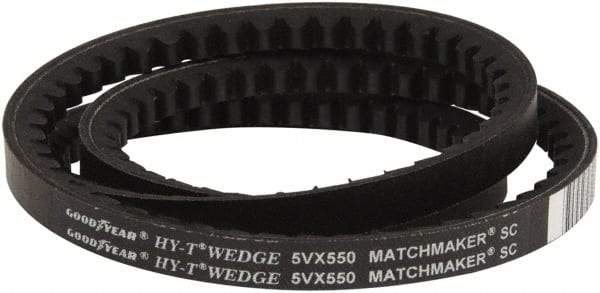 Continental ContiTech - Section 5VX, 55" Outside Length, V-Belt - Fiber Reinforced Wingprene Rubber, HY-T Wedge Matchmaker Cogged, No. 5VX550 - Eagle Tool & Supply