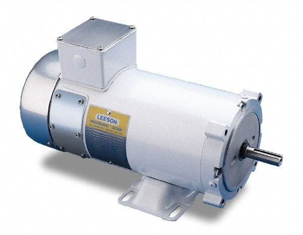 Leeson - 1/2 Max hp, 1,750 Max RPM, Electric AC DC Motor - 115 V Input, ZS56C Frame - Eagle Tool & Supply