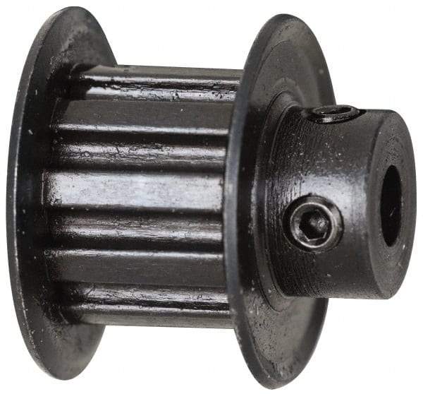 Power Drive - 10 Tooth, 3/16" Inside x 0.617" Outside Diam, Timing Belt Pulley - 1/4, 3/8" Belt Width, 0.637" Pitch Diam, Steel & Cast Iron - Eagle Tool & Supply