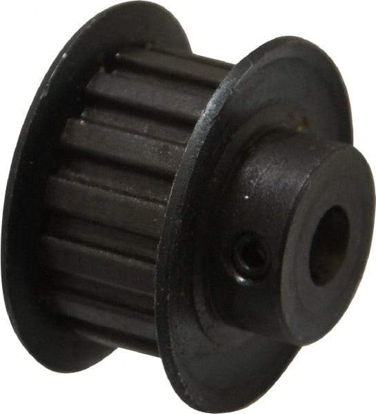Power Drive - 15 Tooth, 1/4" Inside x 0.935" Outside Diam, Timing Belt Pulley - 1/4, 3/8" Belt Width, 0.955" Pitch Diam, Steel & Cast Iron - Eagle Tool & Supply