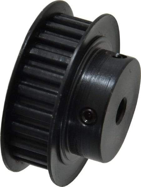 Power Drive - 24 Tooth, 1/4" Inside x 1.508" Outside Diam, Timing Belt Pulley - 1/4, 3/8" Belt Width, 1.528" Pitch Diam, Steel & Cast Iron - Eagle Tool & Supply