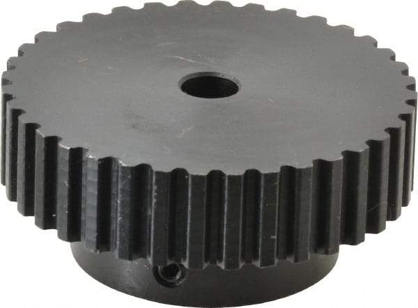 Power Drive - 36 Tooth, 5/16" Inside x 2.272" Outside Diam, Timing Belt Pulley - 1/4, 3/8" Belt Width, 2.292" Pitch Diam, Steel & Cast Iron - Eagle Tool & Supply