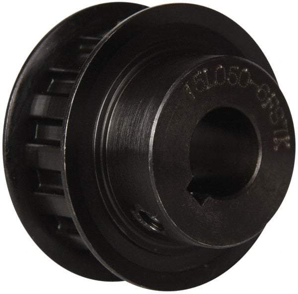 Power Drive - 15 Tooth, 5/8" Inside x 1.76" Outside Diam, Timing Belt Pulley - 1/2" Belt Width, 1.79" Pitch Diam, Steel & Cast Iron - Eagle Tool & Supply