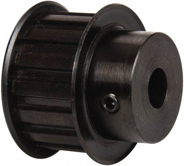 Power Drive - 15 Tooth, 1/2" Inside x 1.76" Outside Diam, Timing Belt Pulley - 3/4" Belt Width, 1.79" Pitch Diam, Steel & Cast Iron - Eagle Tool & Supply