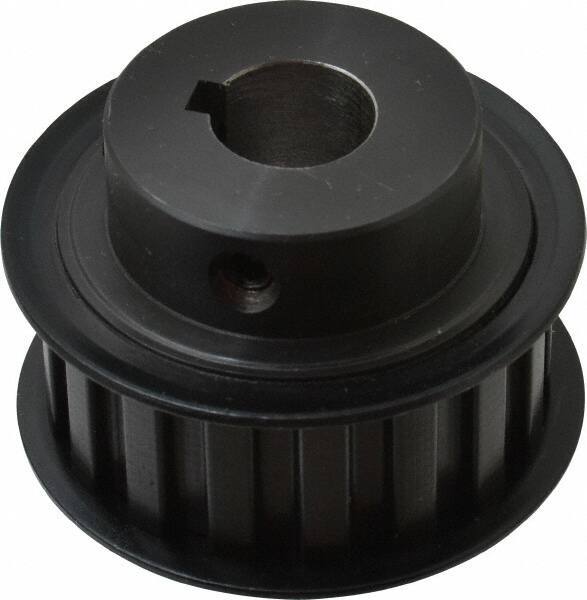 Power Drive - 17 Tooth, 5/8" Inside x 2" Outside Diam, Timing Belt Pulley - 3/4" Belt Width, 2.029" Pitch Diam, Steel & Cast Iron - Eagle Tool & Supply