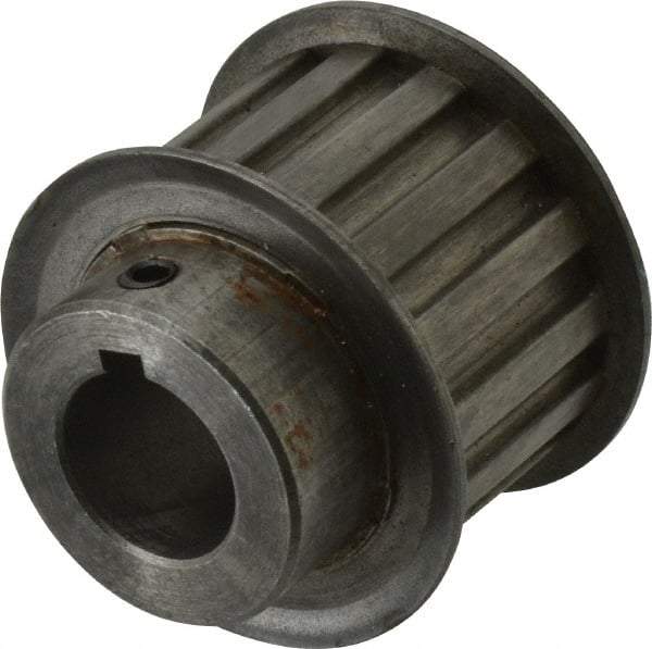 Power Drive - 15 Tooth, 3/4" Inside x 1.76" Outside Diam, Timing Belt Pulley - 1" Belt Width, 1.79" Pitch Diam, Steel & Cast Iron - Eagle Tool & Supply