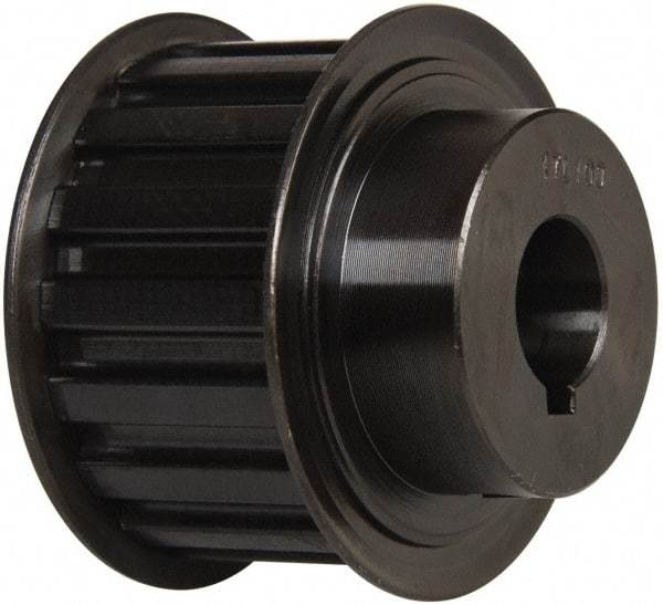 Power Drive - 17 Tooth, 5/8" Inside x 2" Outside Diam, Timing Belt Pulley - 1" Belt Width, 2.029" Pitch Diam, Steel & Cast Iron - Eagle Tool & Supply