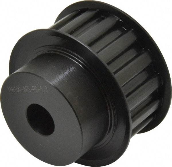 Power Drive - 16 Tooth, 5/8" Inside x 2.492" Outside Diam, Timing Belt Pulley - 3/4, 1" Belt Width, 2.546" Pitch Diam, Steel & Cast Iron - Eagle Tool & Supply