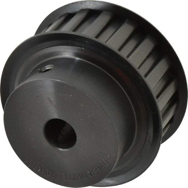 Power Drive - 19 Tooth, 5/8" Inside x 2.97" Outside Diam, Timing Belt Pulley - 3/4, 1" Belt Width, 3.024" Pitch Diam, Steel & Cast Iron - Eagle Tool & Supply