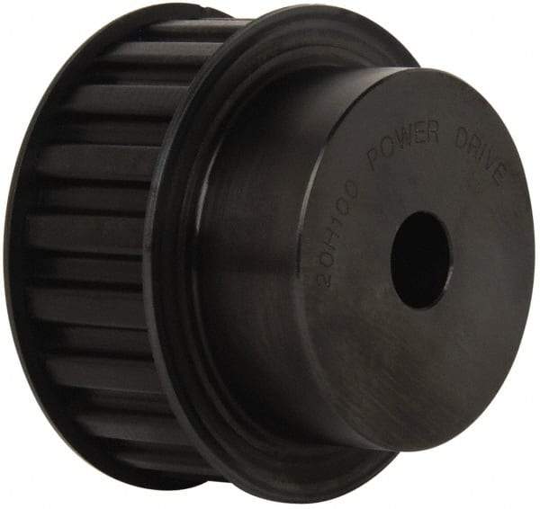 Power Drive - 20 Tooth, 5/8" Inside x 3.129" Outside Diam, Timing Belt Pulley - 3/4, 1" Belt Width, 3.183" Pitch Diam, Steel & Cast Iron - Eagle Tool & Supply