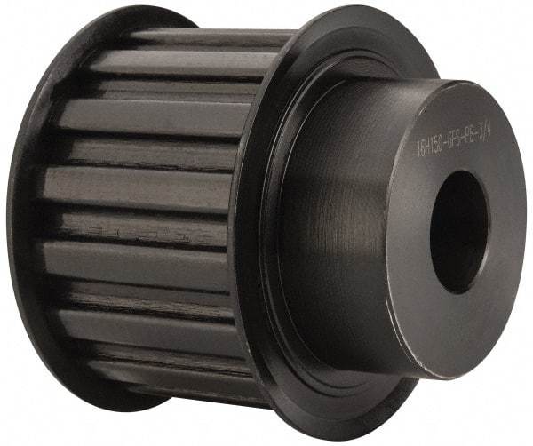 Power Drive - 16 Tooth, 3/4" Inside x 2.492" Outside Diam, Timing Belt Pulley - 1-1/2" Belt Width, 2.546" Pitch Diam, Steel & Cast Iron - Eagle Tool & Supply