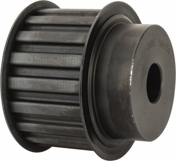 Power Drive - 18 Tooth, 3/4" Inside x 2.811" Outside Diam, Timing Belt Pulley - 1-1/2" Belt Width, 2.865" Pitch Diam, Steel & Cast Iron - Eagle Tool & Supply